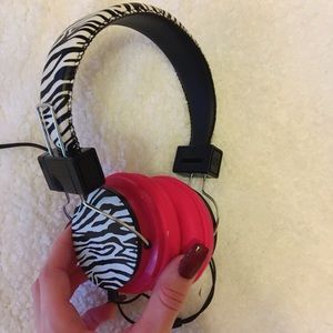 Zebra print headphones